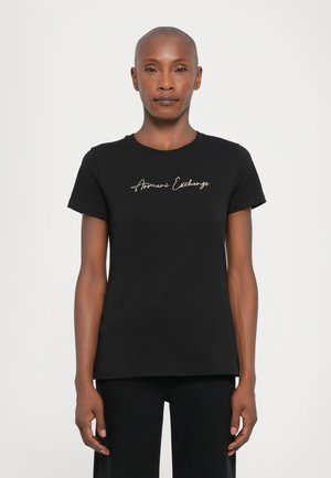T-shirt imprimé - black/gold-coloured