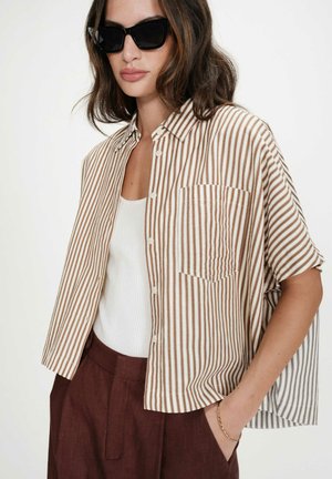 LARGE À RAYURES VERCIA - Chemisier - mocha