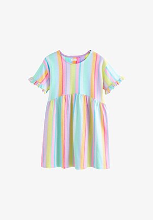 SHORT SLEEVE   - Haljina od žerseja - rainbow stripe