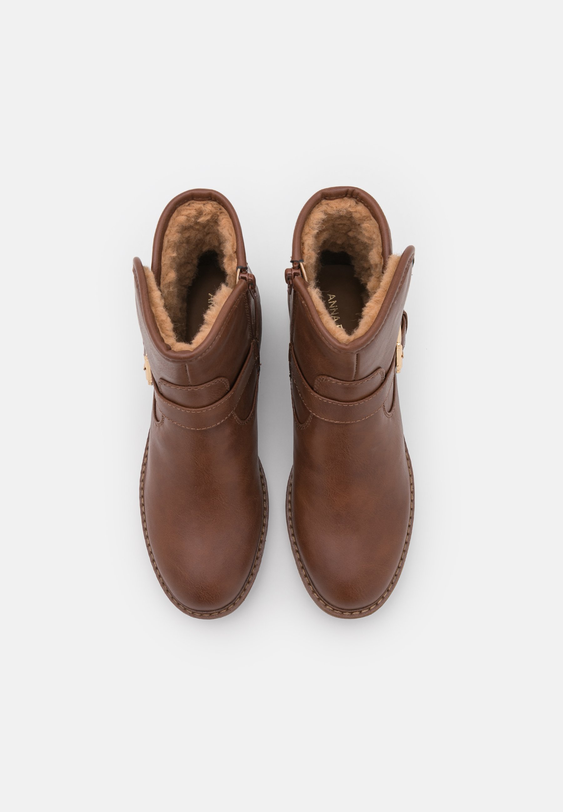 Anna Field Comfort Winter Boot Classic Ankle Boots, Women's, Size: 2.5, Cognac - High-quality Imitation Leather