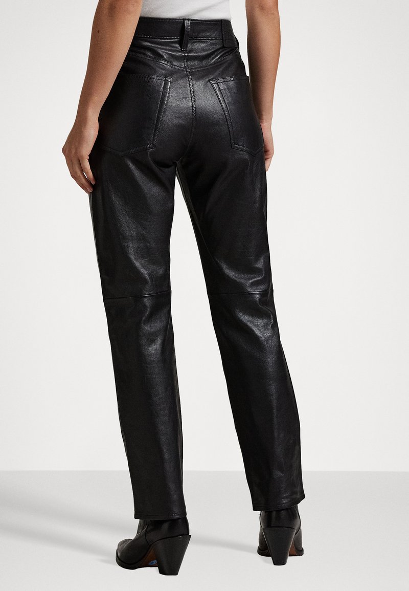 Polo Ralph Lauren Leather trousers - black - Zalando