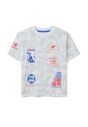 WITH SUPERMAN - Print T-shirt - white grey