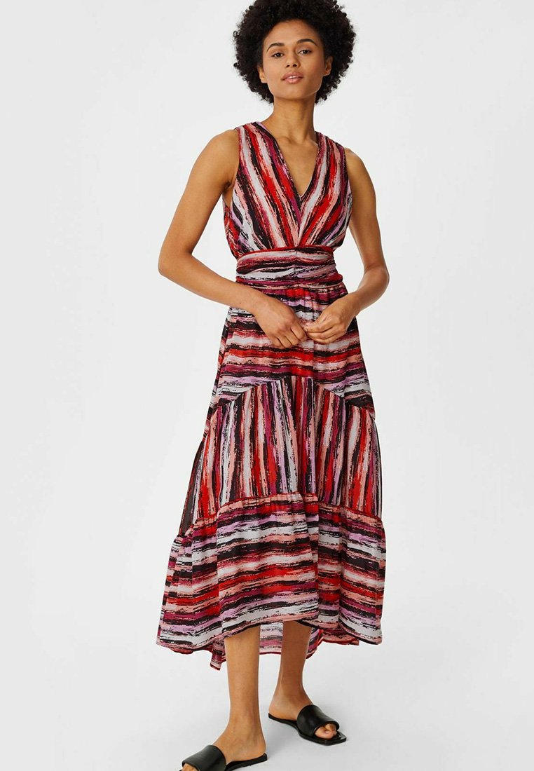 C\u0026A Premium Vestido largo - pink / red/rosa - Zalando.es