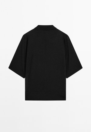 Massimo Dutti FLOWING STYLE - Poloshirt - black