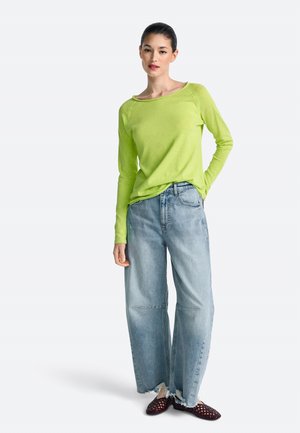 Top s dlhým rukávom - urban lime