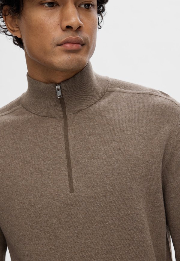 SLHBERG HALF ZIP NOOS - Jumper - teak melange3