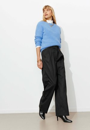 BILLY  À PINCES RAYÉ - Pantalon classique - imprimé noir