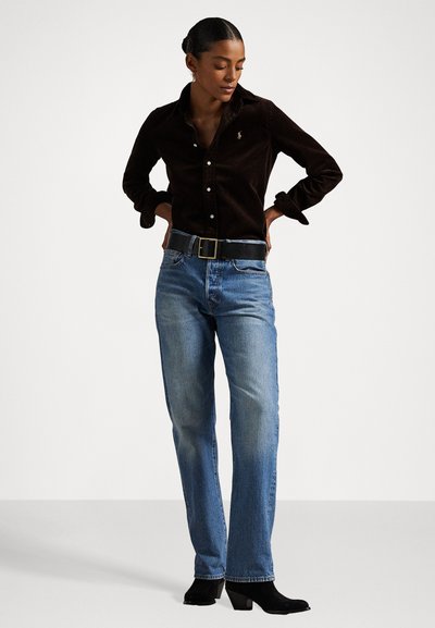 Polo Ralph Lauren STRETCH SLIM FIT COTTON CORDUROY SHIRT - Bluza z gumbi - dark beech