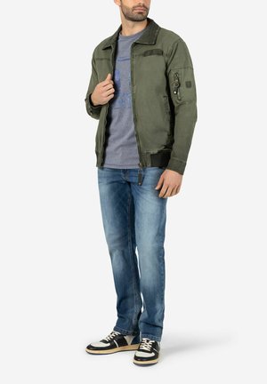 BIKER-MIT STRETCH BLOUSON - Bomberjacke - grün