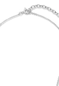 Zilveren ketting met een karabijnsluiting en een verstelbare verlenging. Bevat fijne schakels en een glad oppervlak.