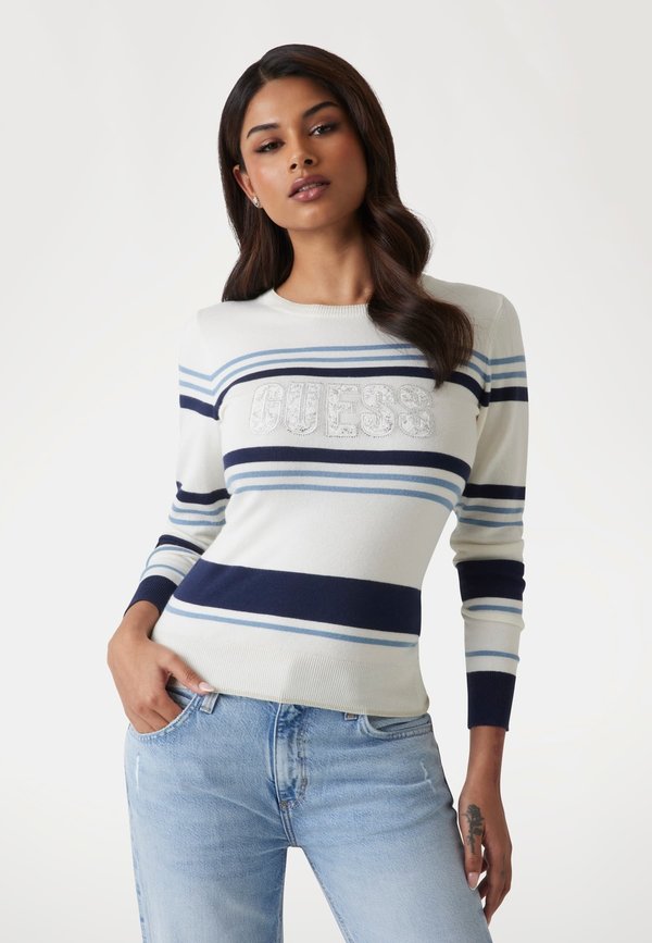 Strickpullover - mehrfarbig weiß