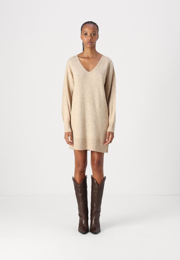 JXEFFIE DIVERSE V NECK DRESS - Jumper dress - peyote