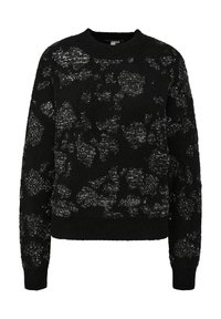 QS MIT PAILLETTEN - Strickpullover - schwarz
