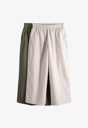 THE SET, 2 PACK - Bukser - cream stripe khaki green