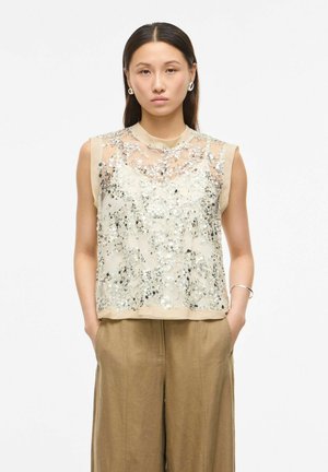 Rouge Edit TOP ROULEONA PAILLETTEN - Bluse - silver-coloured