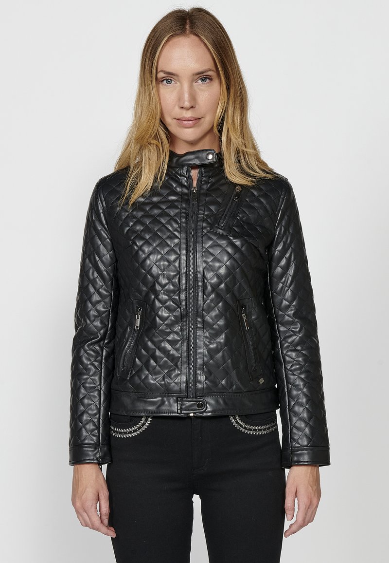 Koroshi Giacca in similpelle - black