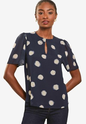 Lipsy FLUTTER SLEEVE SPOT REGULÄR - Palaidinė - navy