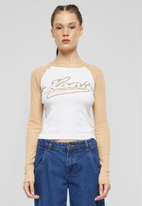 Karl Kani - VARSITY CROP  - Maglietta a manica lunga - white sand Immagine in miniatura 1