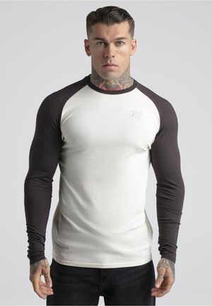 SIKSILK, LS MUSCLE FIT - Langærmet T-shirt - ecru brown