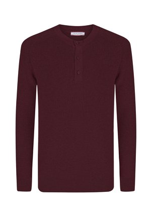BUTTONED - Strickpullover - bordeaux