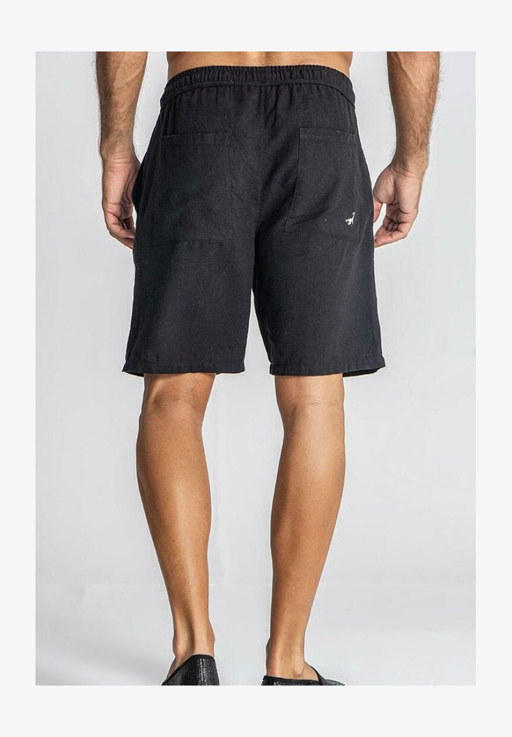 Gianni Kavanagh Shorts Culotte Donna Black Block – Fit Slim, Felpa In Cotone Stretch, Ricamo Oro E Placca In Pelle Sintetica