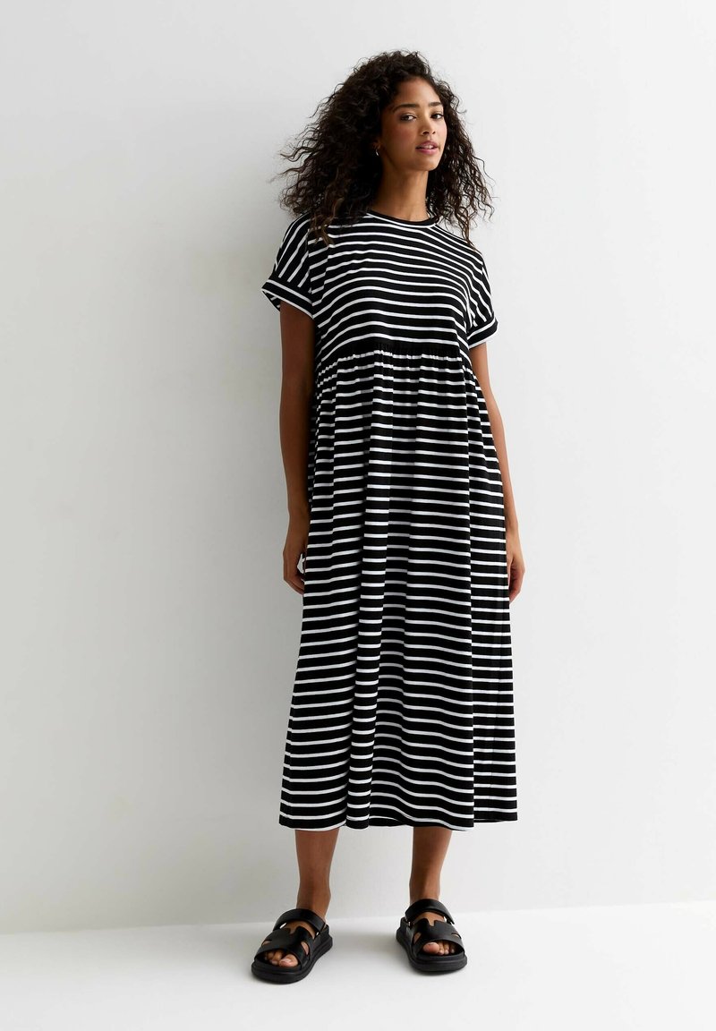 New Look STRIPE MIDI SMOCK  - Vestito casual - black pattern