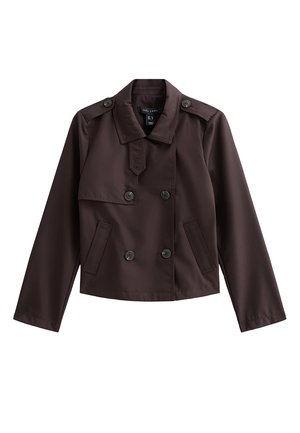 New Look, DARK  DOUBLE BREASTED CROPPED TRENCH JACKET - Blazer - dark brown