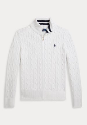 Polo Ralph Lauren CABLE KNIT COTTON FULL ZIP SWEATER 7-14Y - Cardigan - white