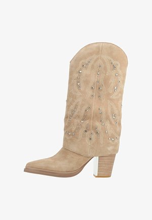 Alma en Pena, STIEFEL - Cowboy- / bikerstøvler - vison