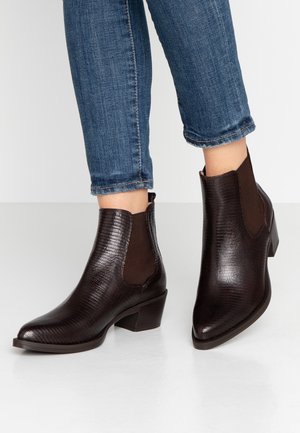 Cowboy/biker ankle boot - brown
