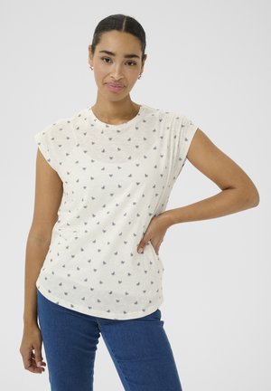 KACLAUDI - Print T-shirt - chalk w black deep bows