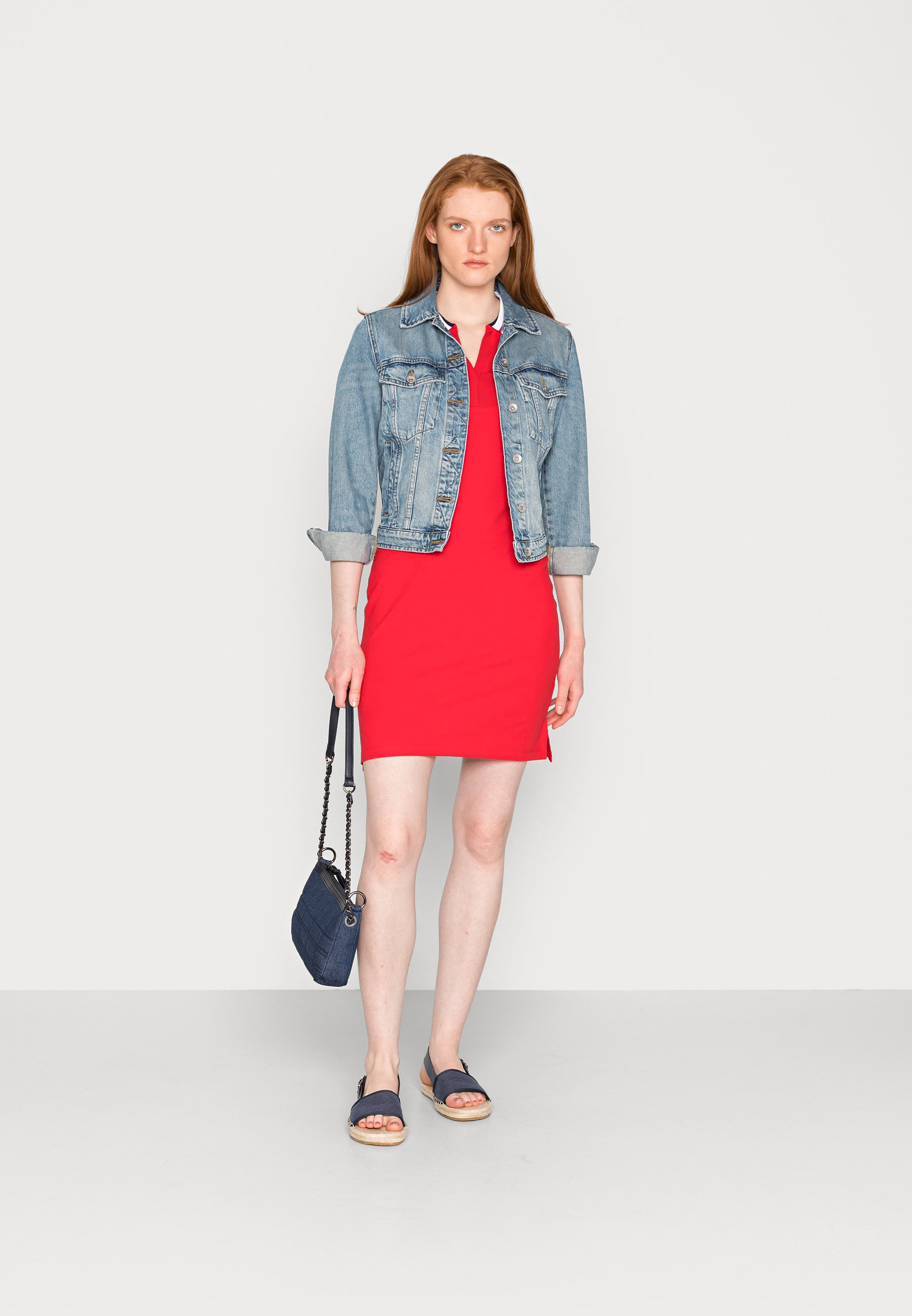 Tommy Hilfiger SLIM OPEN POLO DRESS - Vestito estivo - primary red/rosso -  Zalando.it