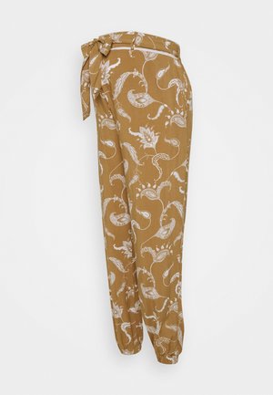 CUFFED TROUSERS WITH TIE BELT - Broek - brown