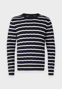 CLASSIC CABLE CREW NECK - Pullover - desert sky/ivory petal