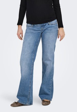 ONLY MATERNITY, Wide-fit OLMJUICY High waist Straight Fit - Дънки с широк крачол - medium blue denim