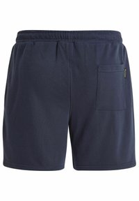 Navy katoenmix shorts met een elastische tailleband, voorzien van een achterzak en een zachte textuur, ontworpen voor casual wear.