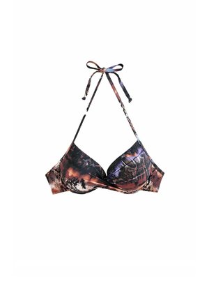Next, PADDED WIRED PLUNGE - Bikini-Top - blue black brown snake