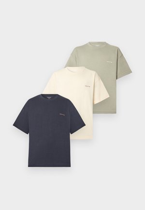 JORMONTAUK BACK GRAPHIC TEE 3 PACK - Nyomott mintás póló - seagrass/odyssey grey