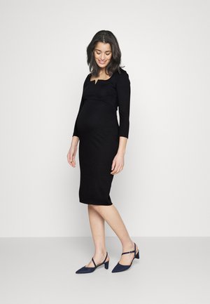 Anna Field MAMA NOTCH NECKLINE MIDI DRESS - Vestito di maglina - black