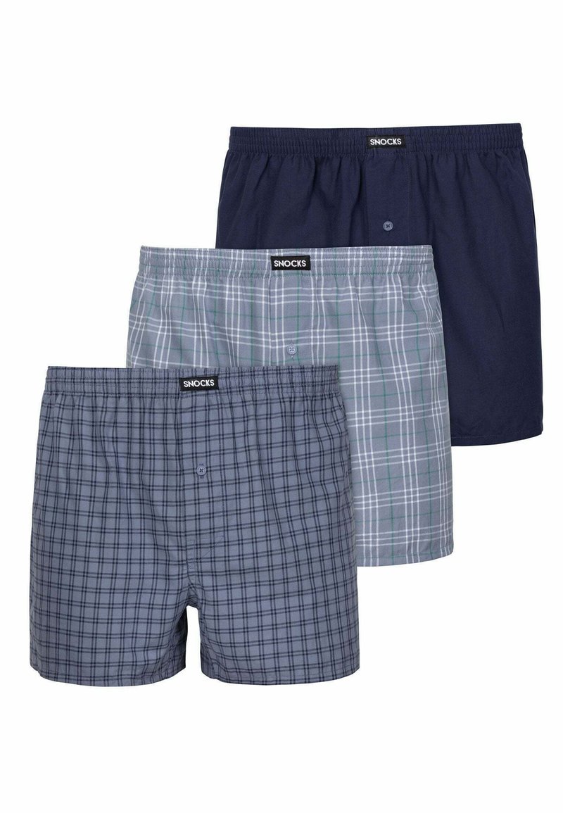 Herren Unterhosen | SNOCKS AMERICAN 3 PACK Boxershorts mix blaue muster/blau - IP50180 Herren Unterhosen | SNOCKS AMERICAN 3 PACK Boxershorts mix blaue muster/blau - IP50180