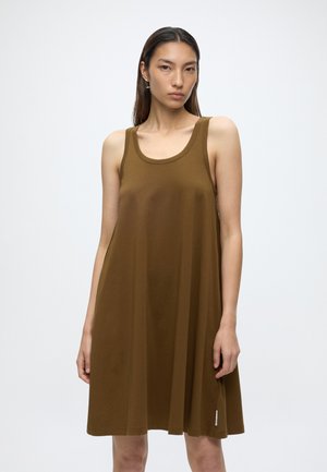 Marc O'Polo DENIM SHORT DRESS - Denné šaty - umbra brown