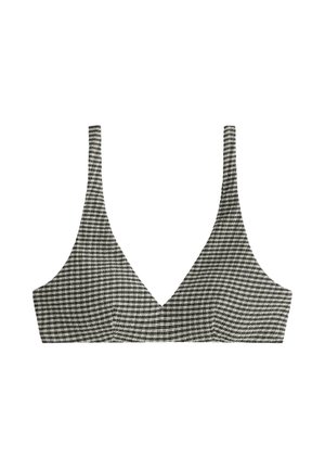 OYSHO, MINI CHECKED HALTER BIKINI TOP - Haut de bikini - black