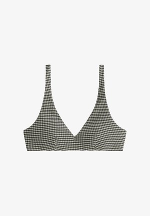 OYSHO, MINI CHECKED HALTER BIKINI TOP - Bikini-Top - black