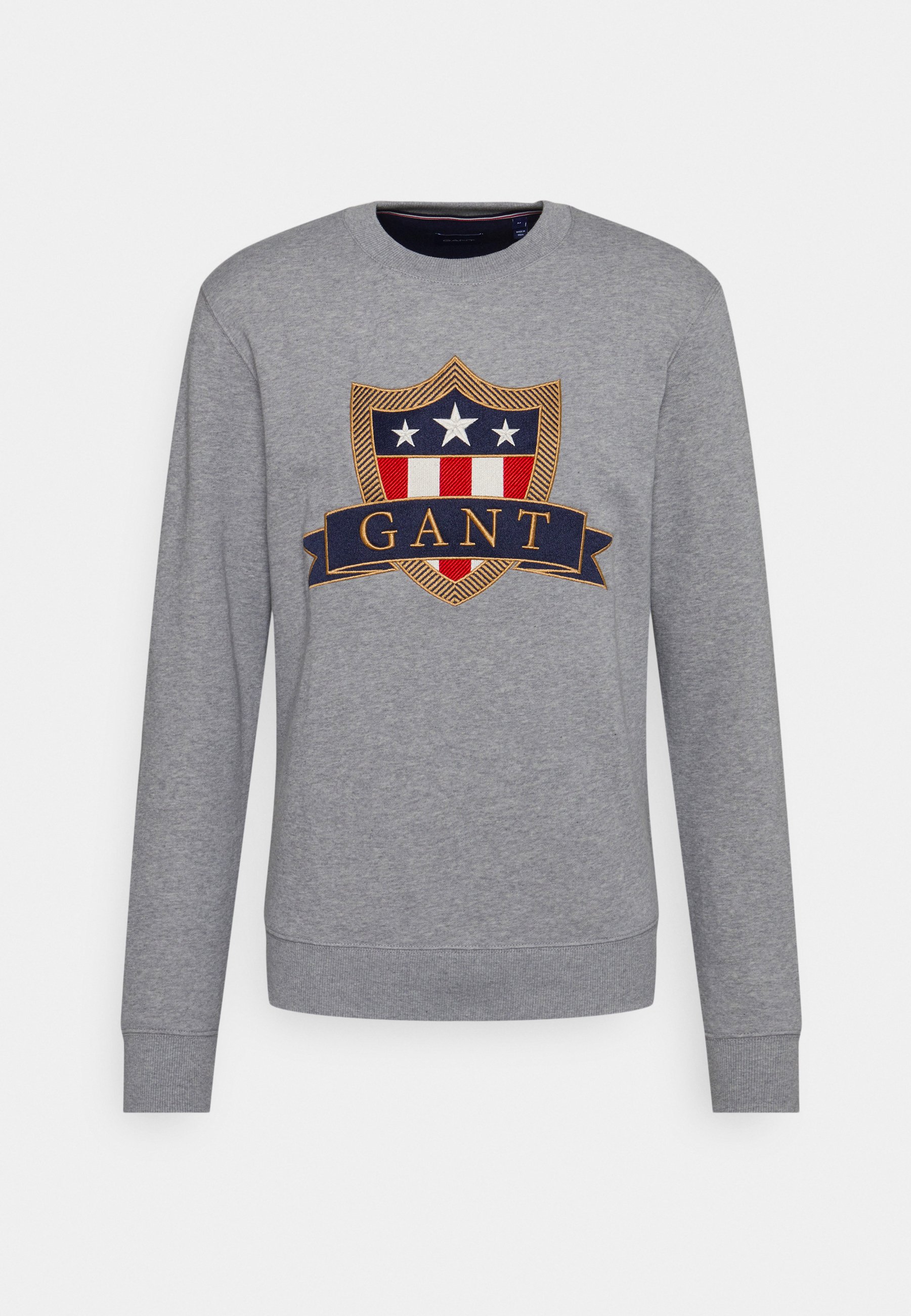 GANT BANNER SHIELD NECK - Sudadera - grey melange/gris jaspeado - Zalando.es