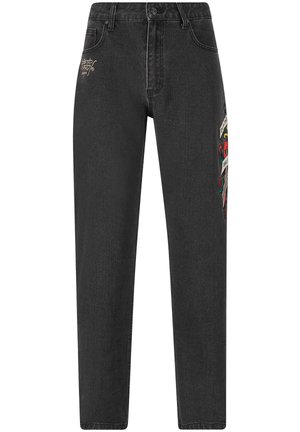 Ed Hardy DEATH BEFORE TATTOO GRAPHIC - Relaxed fit jeans - black