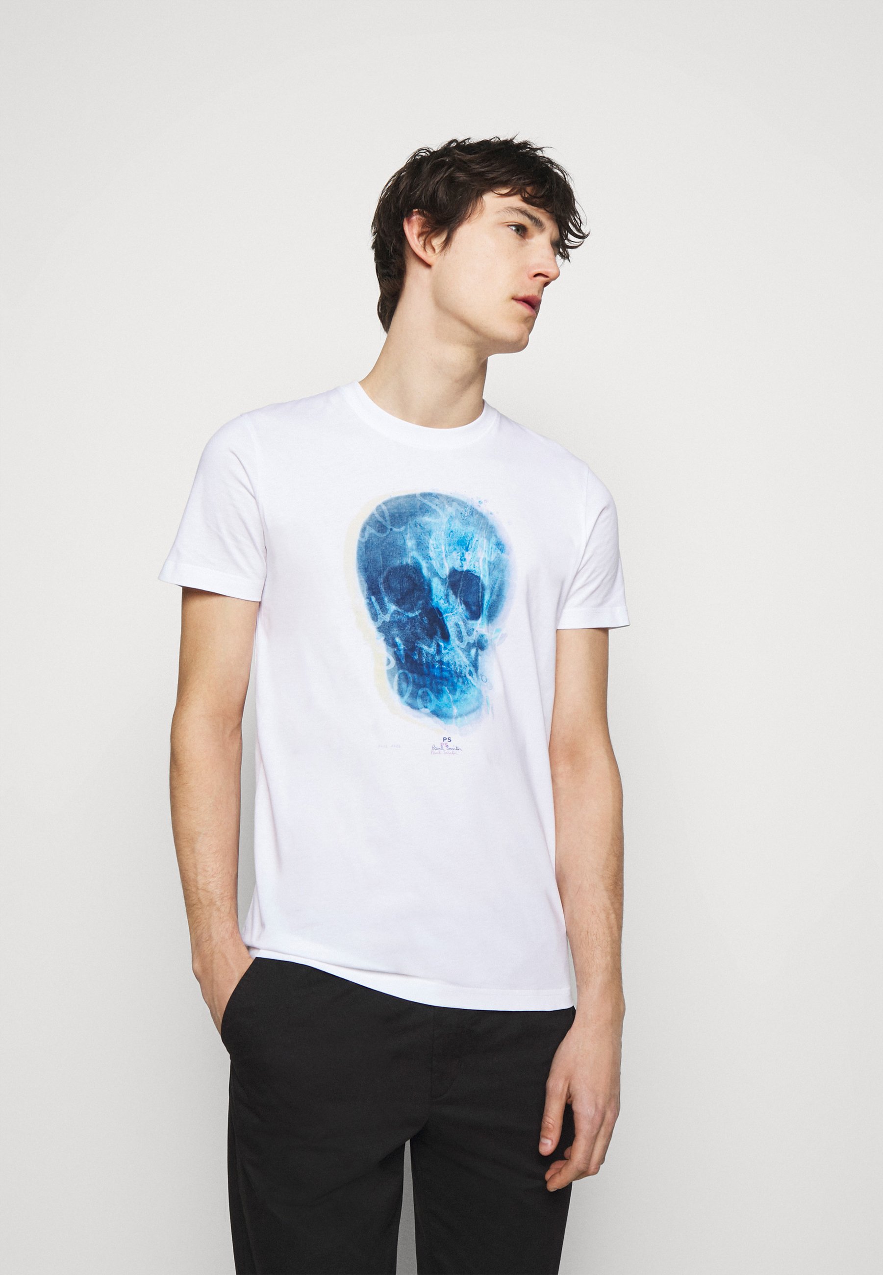 mens white skull t shirt