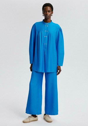 NATUREL TEXTURED TUNIC TROUSER SET - Tygbyxor - blue