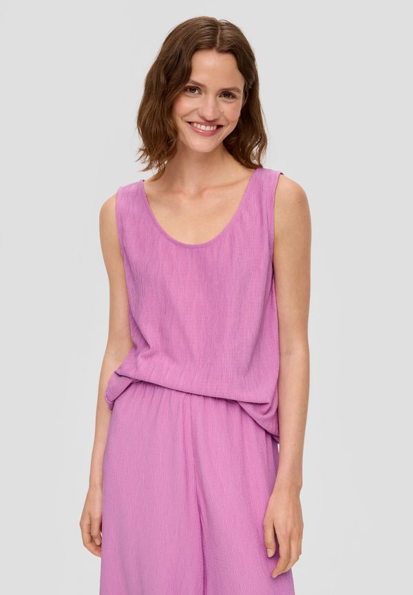 MIT PLISSEEFALTEN - Top - rosa