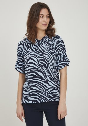 Fransa FRALZEBRA 4 BLOUSE - Blouse - blue animal mix