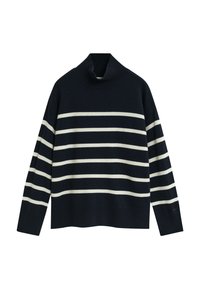 SUPERFINE  STRIPE MOCK - Pulover - evening blue